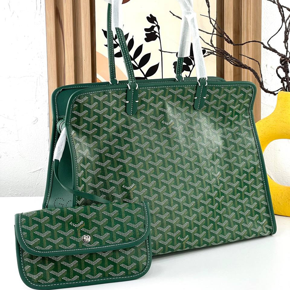 Goyard Monogram Signature Leather Trim Tote with Pouch