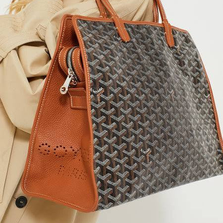 Goyard Monogram Signature Leather Trim Tote with Pouch
