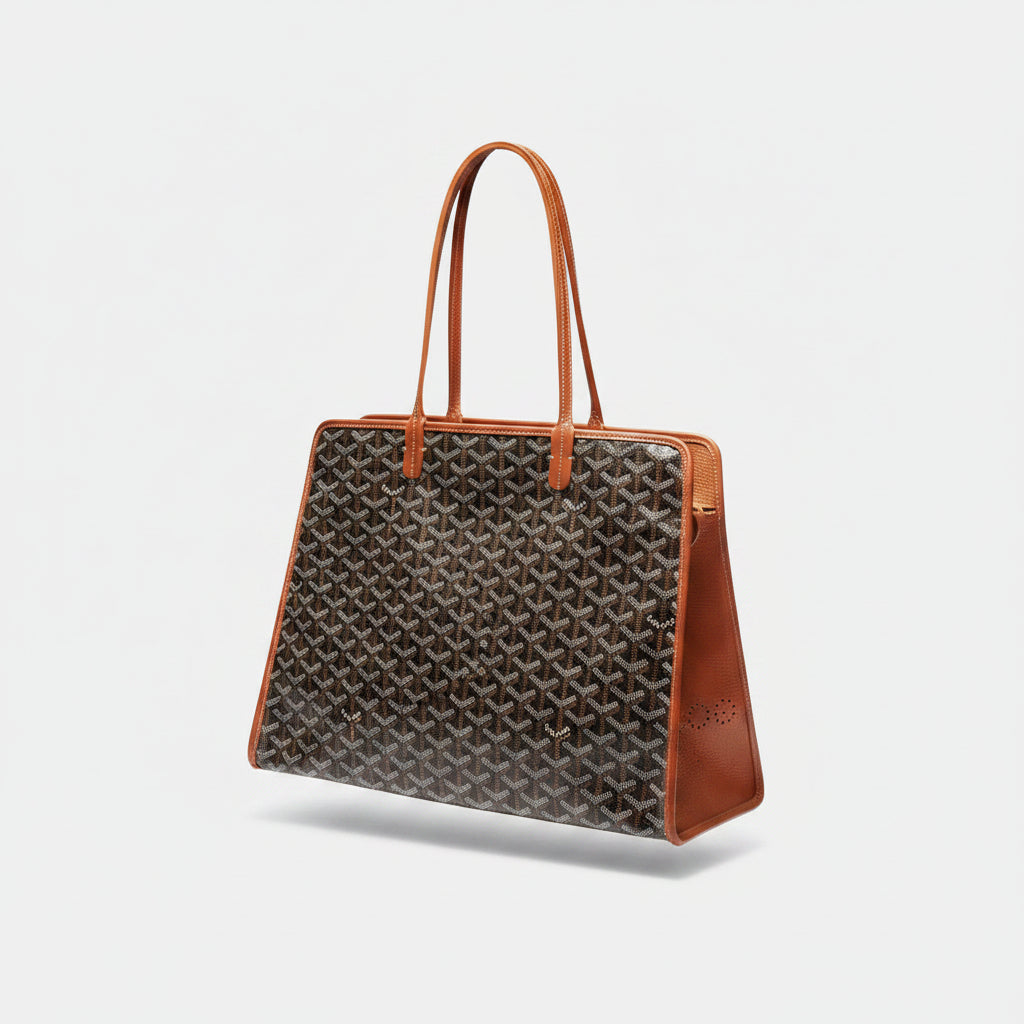 Goyard Monogram Signature Leather Trim Tote with Pouch
