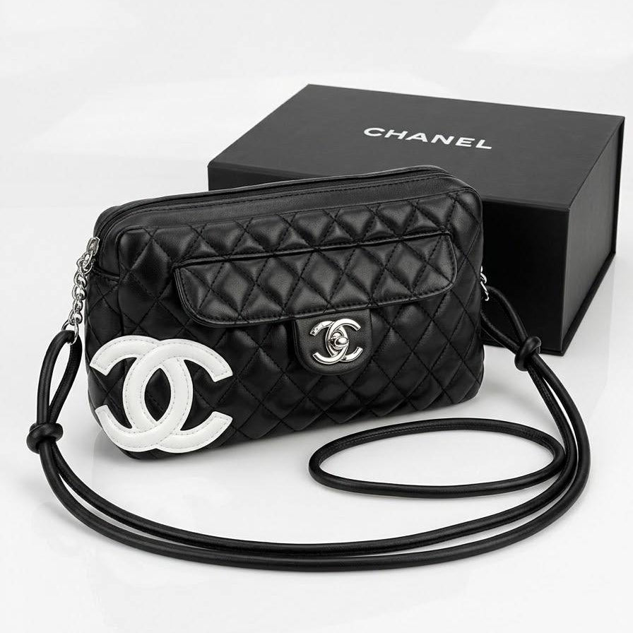 Chanel Quilted Leather Camera Bag with Chain Strap
