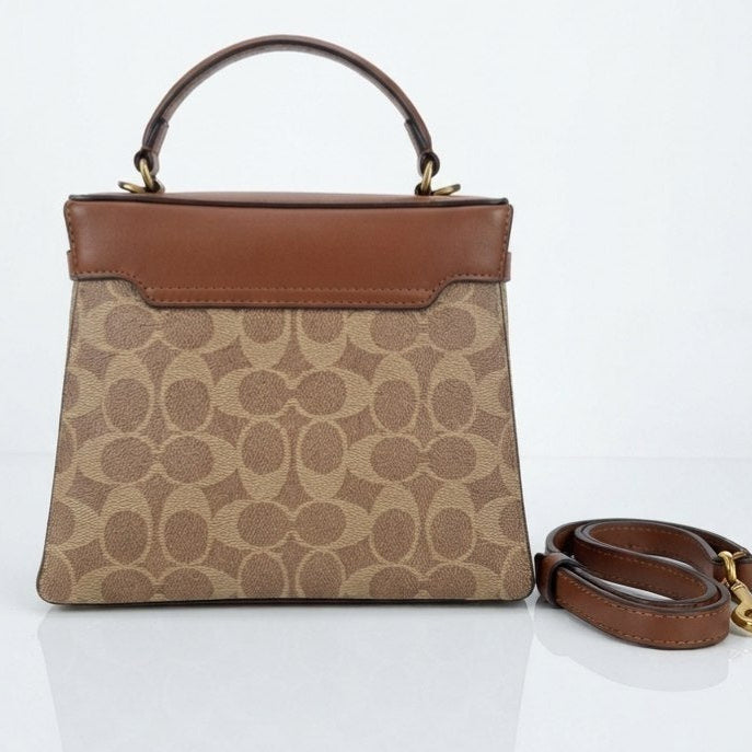 Coach Signature Logo Emblem Bucket Bag in Beige and Black