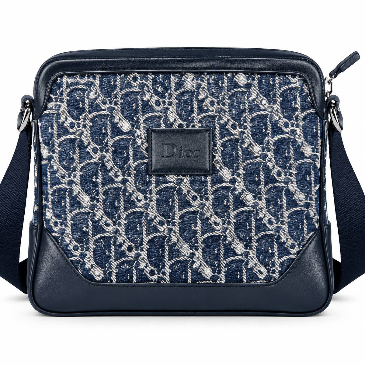 Dior Oblique Jacquard Messenger Bag in Navy Blue