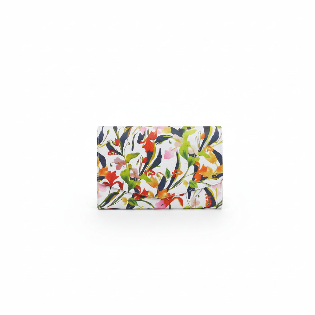 Ted Baker Floral Print Clutch Bag in White Multi