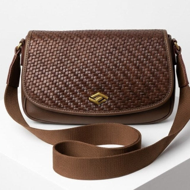 David Jones Woven Texture Crossbody Bag