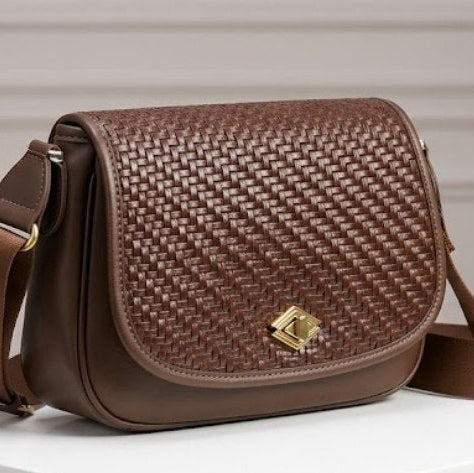 David Jones Woven Texture Crossbody Bag