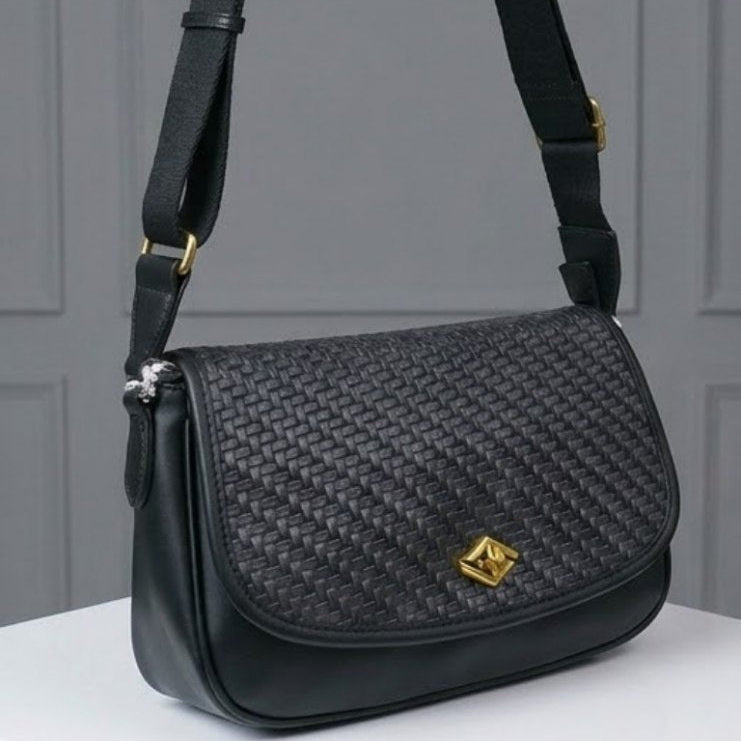 David Jones Woven Texture Crossbody Bag