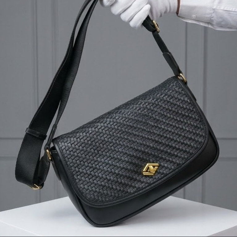 David Jones Woven Texture Crossbody Bag