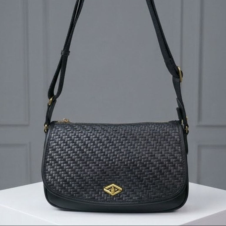 David Jones Woven Texture Crossbody Bag