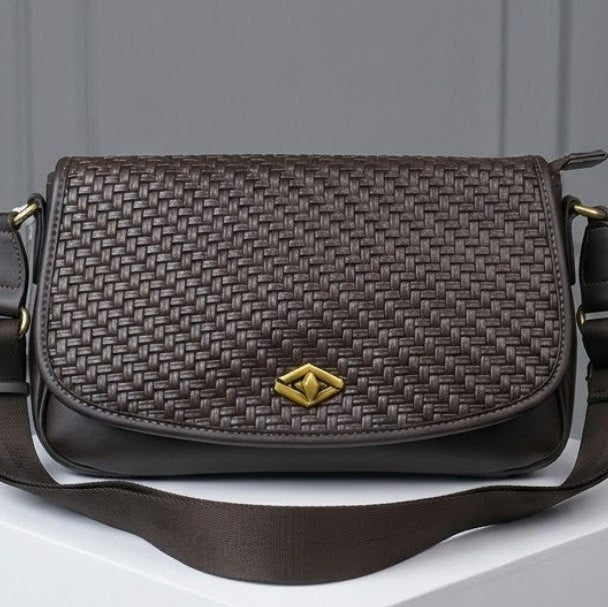 David Jones Woven Texture Crossbody Bag
