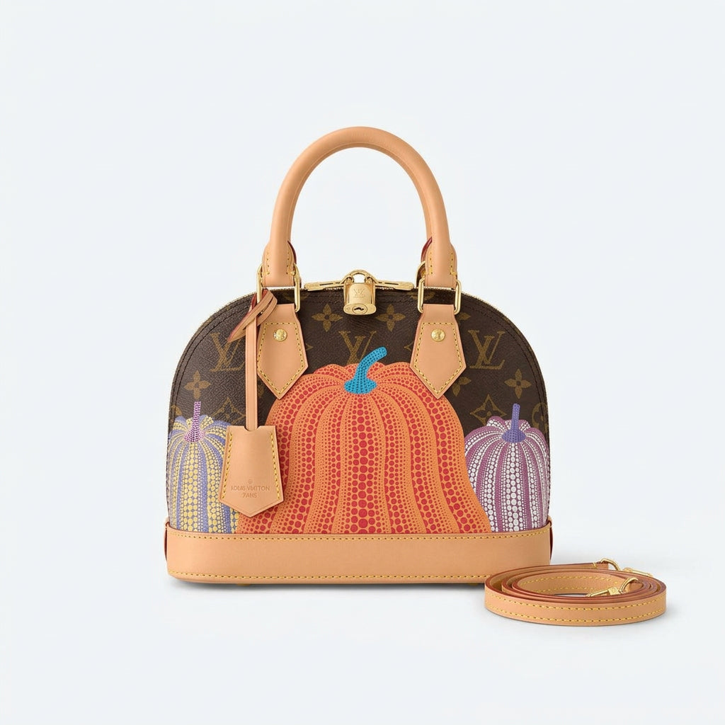 Louis Vuitton Pumpkin Alma Bag with Shoulder Strap