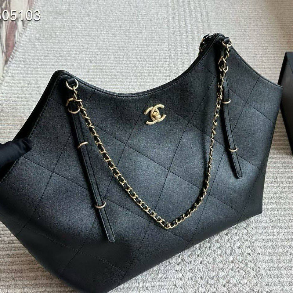 Chanel Quilted Tote Bag with Chain Straps