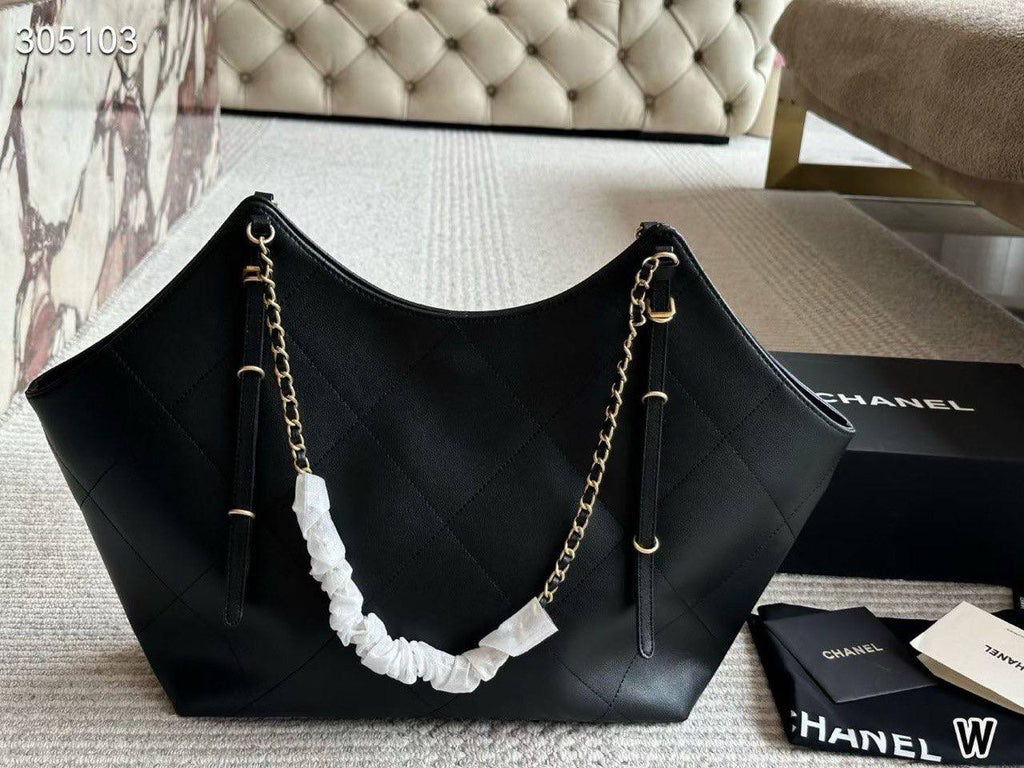 Chanel Quilted Tote Bag with Chain Straps