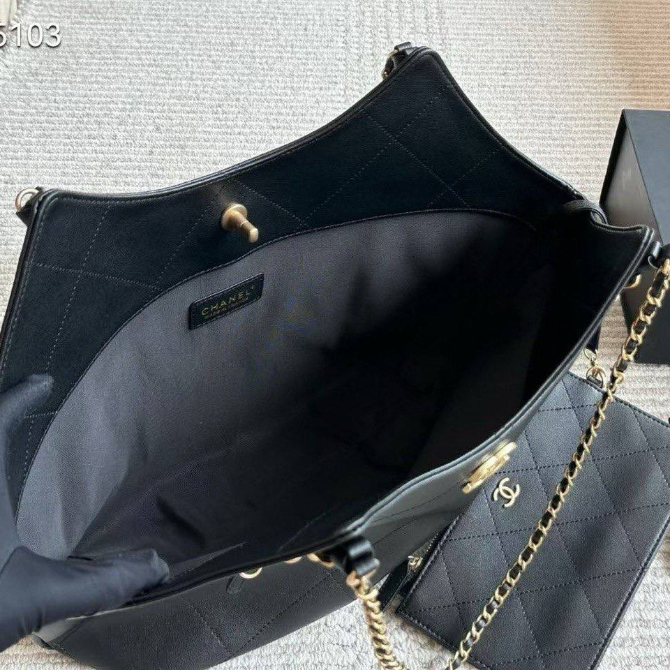Chanel Quilted Tote Bag with Chain Straps