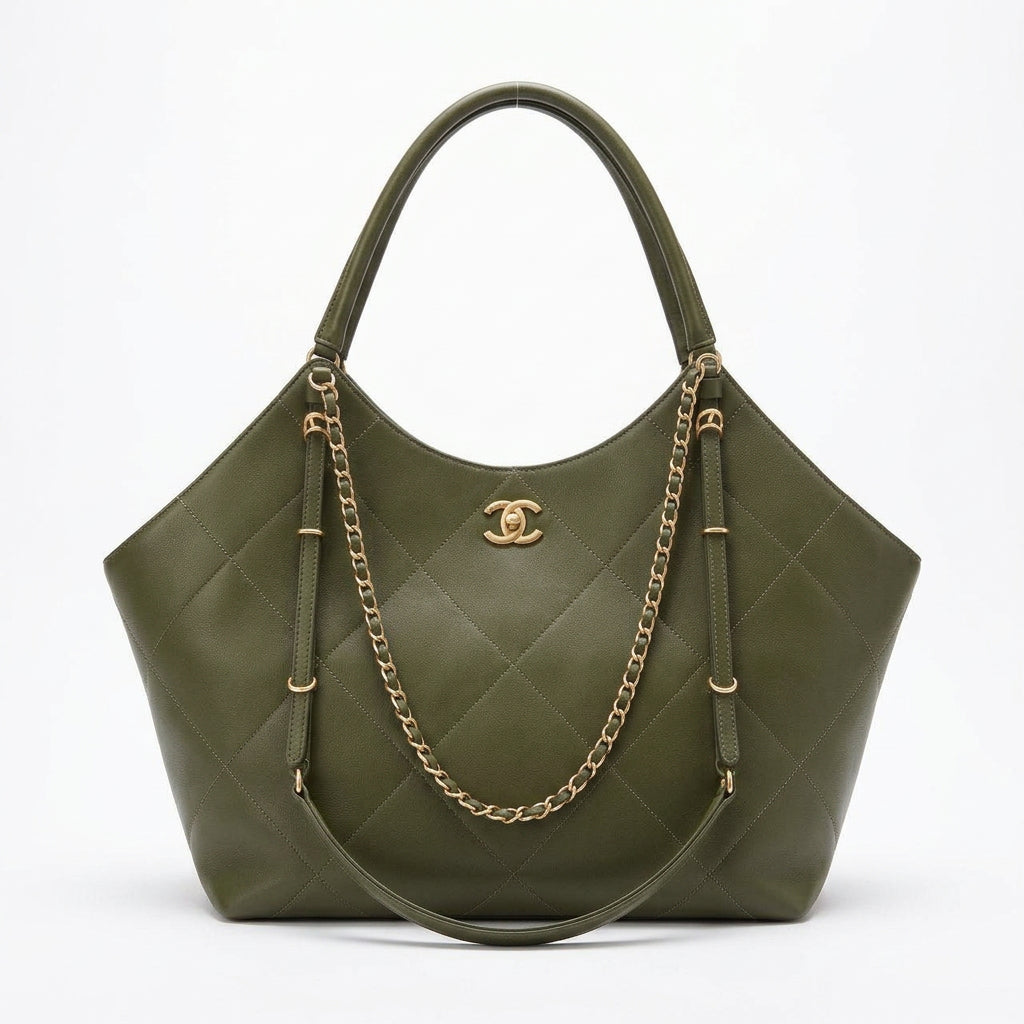 Chanel Quilted Tote Bag with Chain Straps