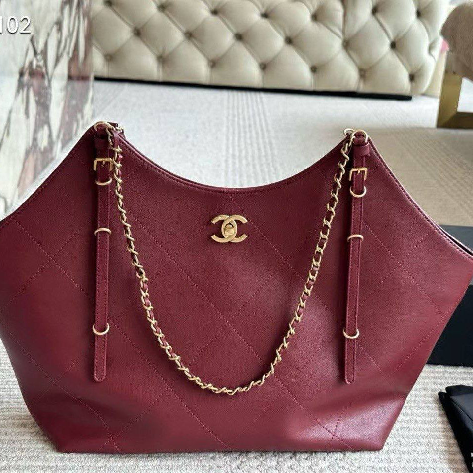 Chanel Quilted Tote Bag with Chain Straps