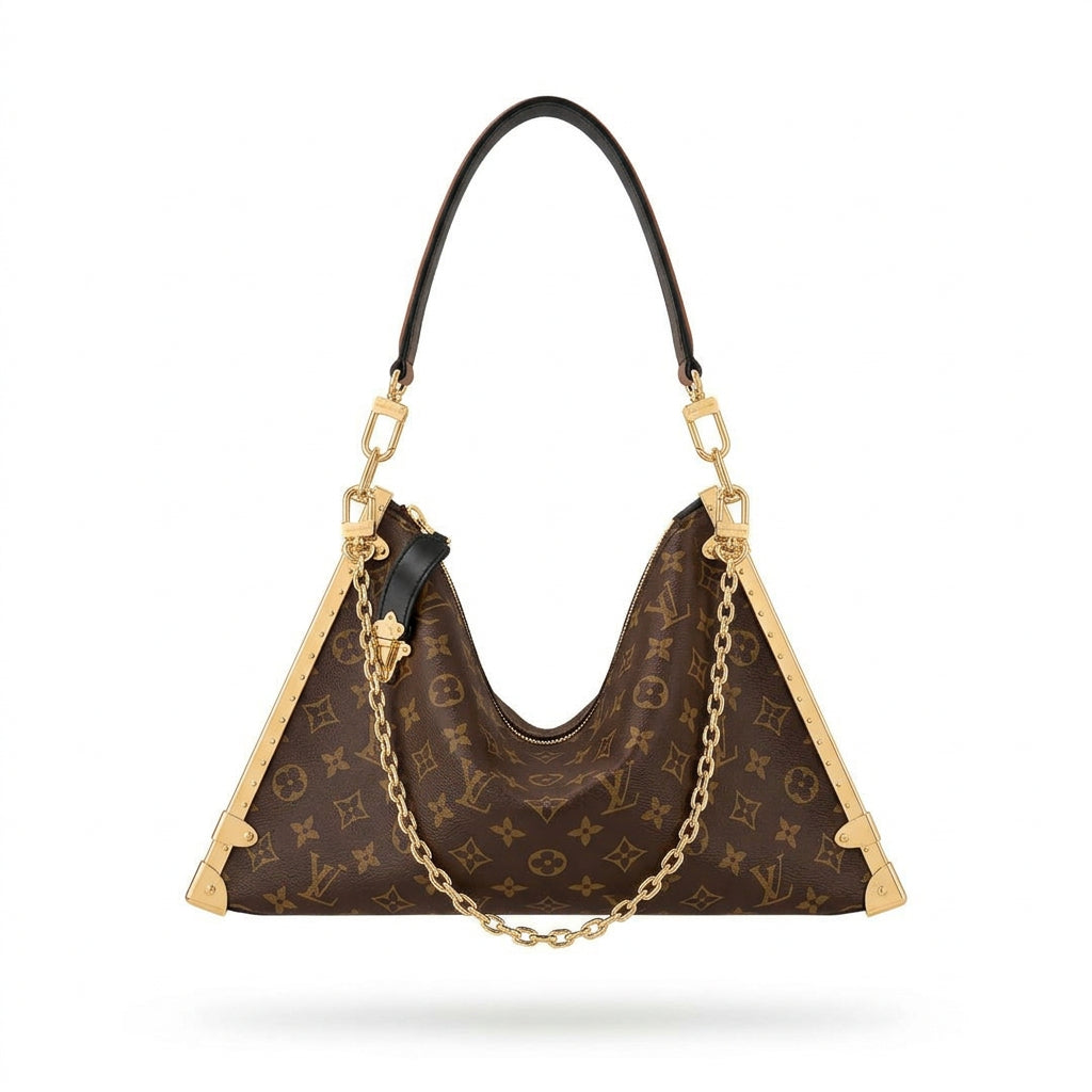 Louis Vuitton Monogram Shoulder Bag with Gold Chain Accent