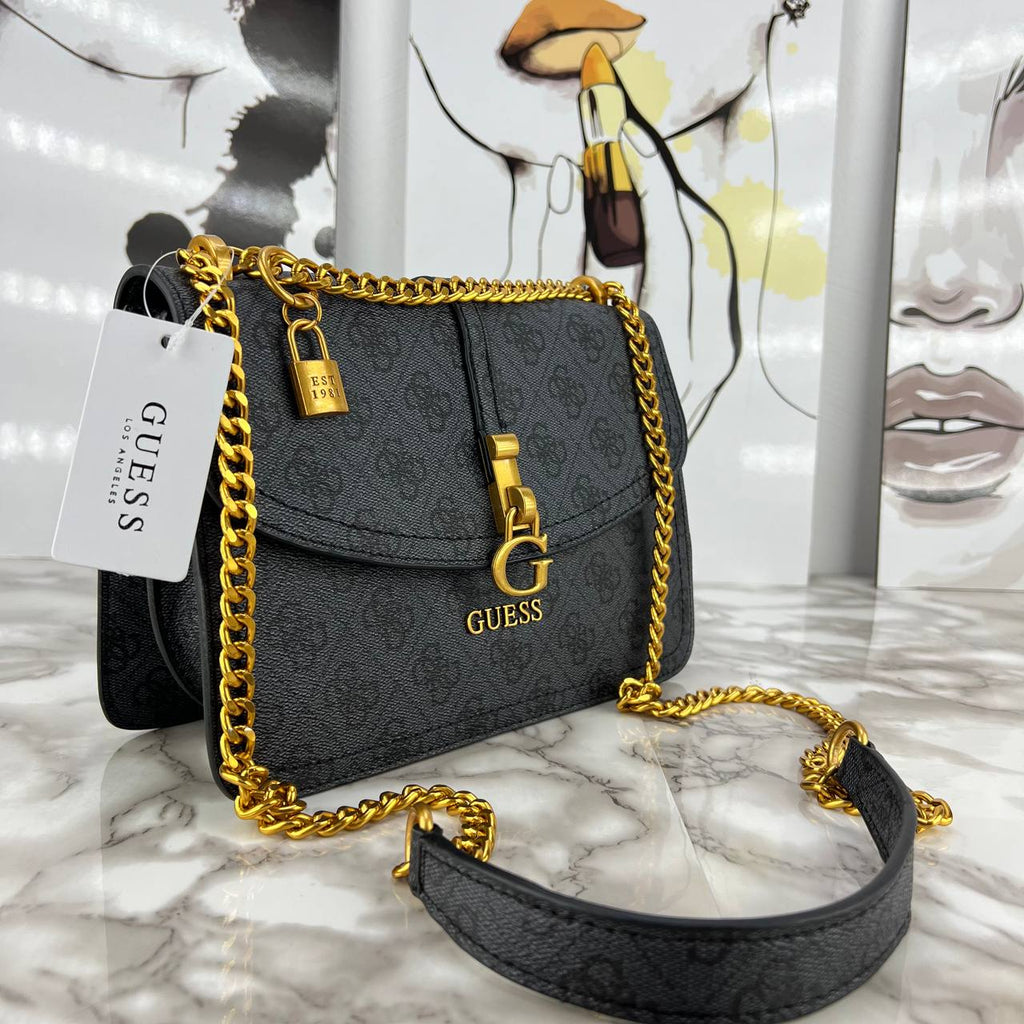 Guess Logo Denim & Croc-Effect Shoulder Bag 👜💙✨