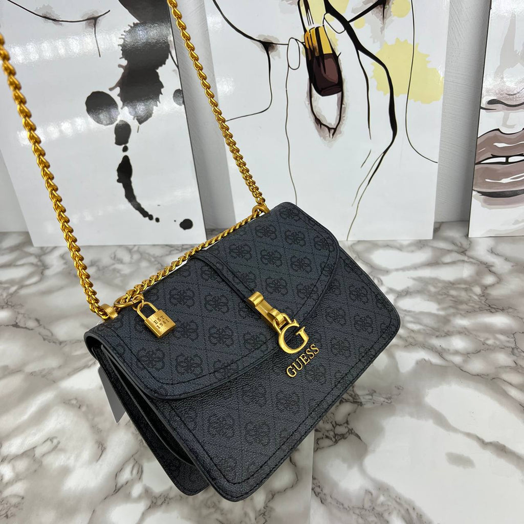 Guess Logo Denim & Croc-Effect Shoulder Bag 👜💙✨