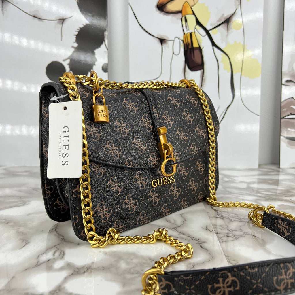 Guess Logo Denim & Croc-Effect Shoulder Bag 👜💙✨
