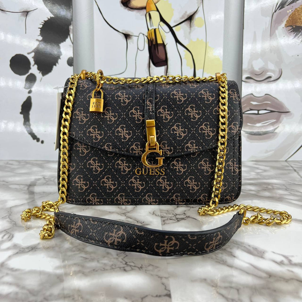 Guess Logo Denim & Croc-Effect Shoulder Bag 👜💙✨
