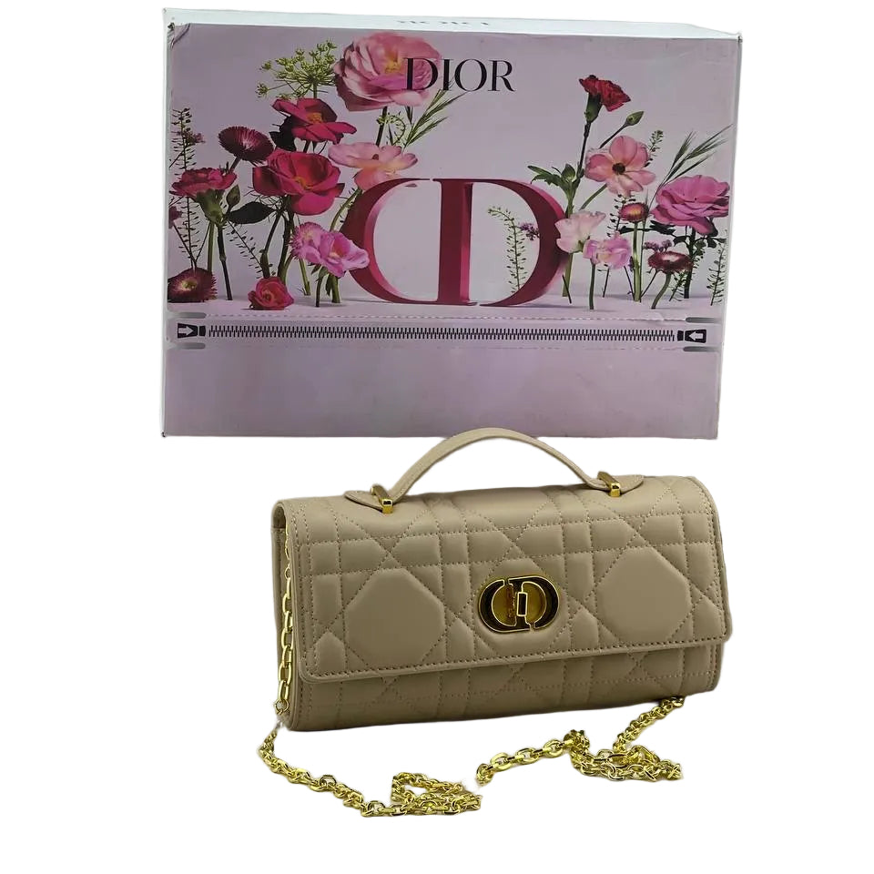 Dior Cannage Quilted Caro Top Handle Bag in Beige 👜✨🌸