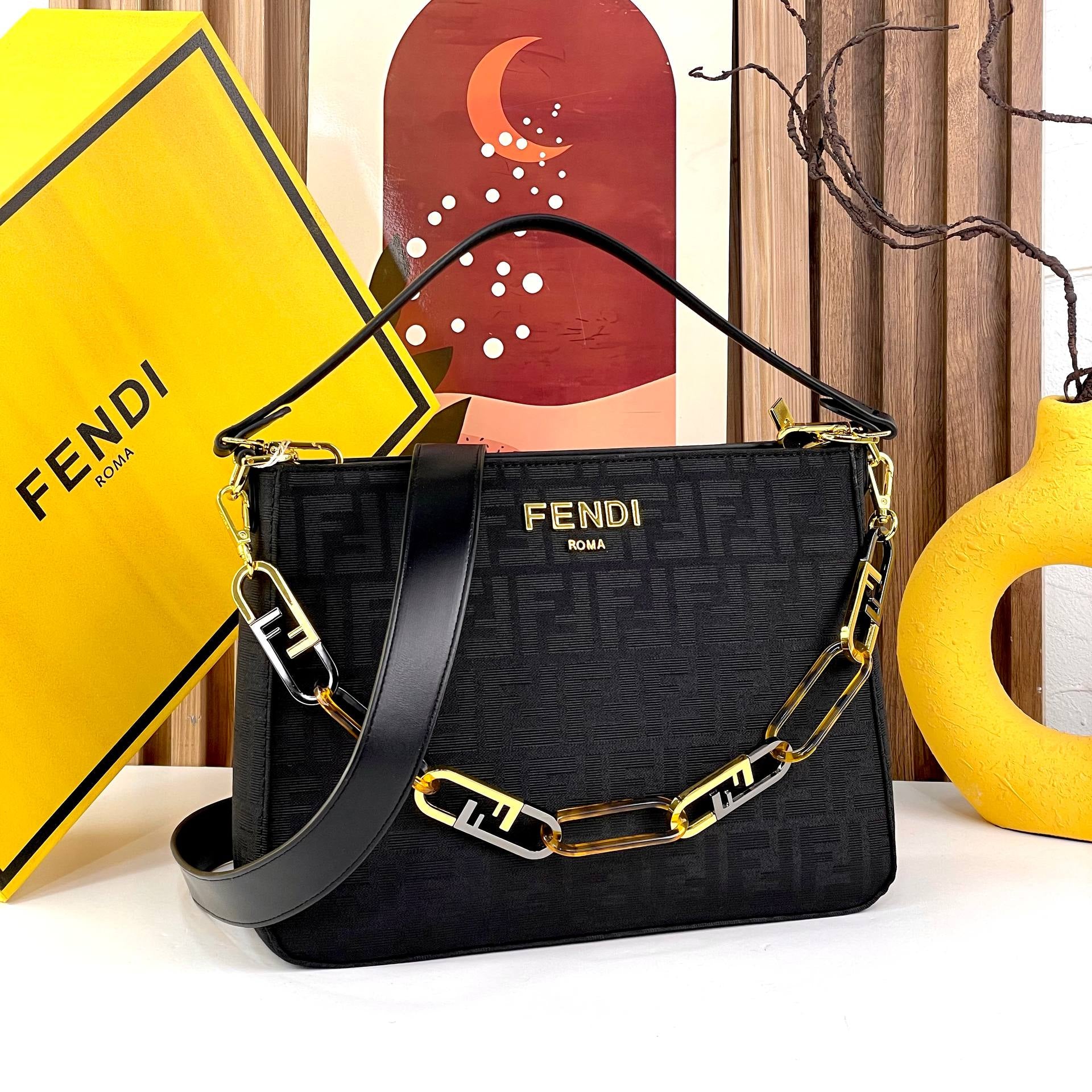 Fendi Black & Brown Monogram Bag 👜💼🖤