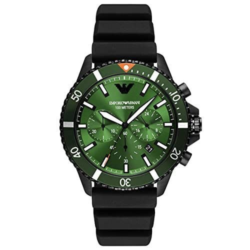 Armani Green & Black Water-Resistant Watch ⌚🟢🖤