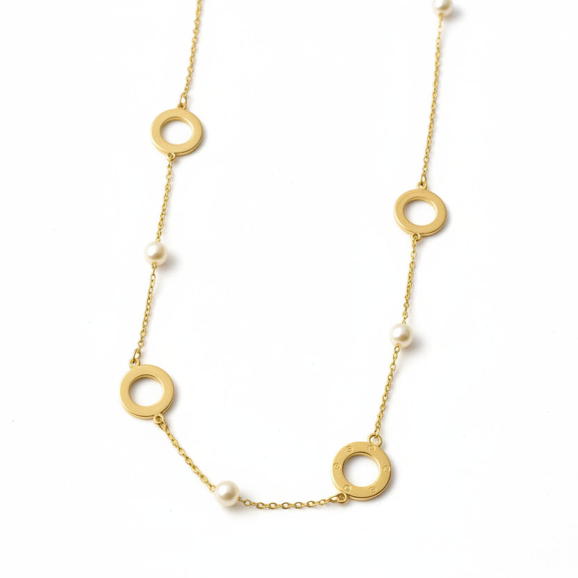 Cartier Love Yellow Gold Pearl Station Long Necklace ✨🌕📿