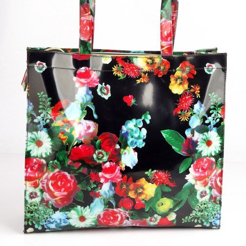 Ted Baker Floral Mirror Tote Bag in Black and Multicolor 🌸👜