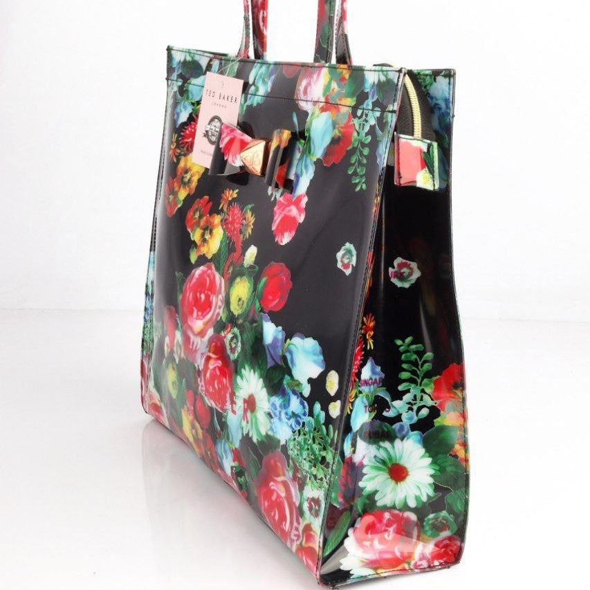Ted Baker Floral Mirror Tote Bag in Black and Multicolor 🌸👜