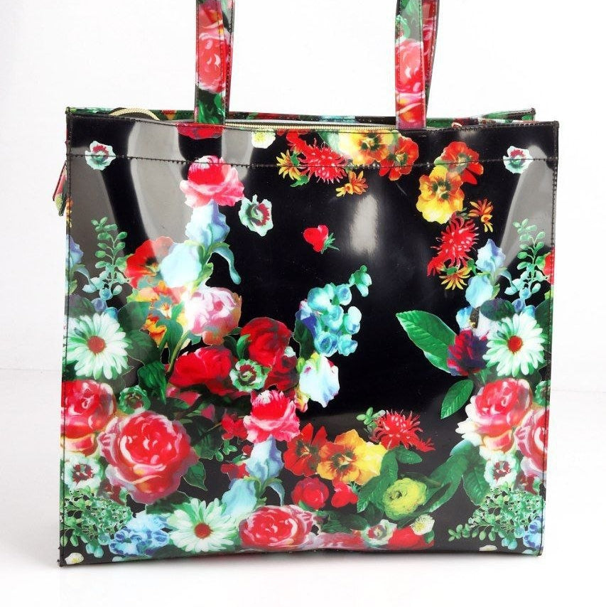 Ted Baker Floral Mirror Tote Bag in Black and Multicolor 🌸👜