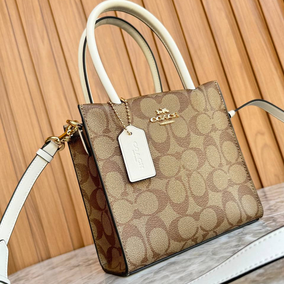 Coach Signature Canvas Mini Tote Bag in Brown 👜✨