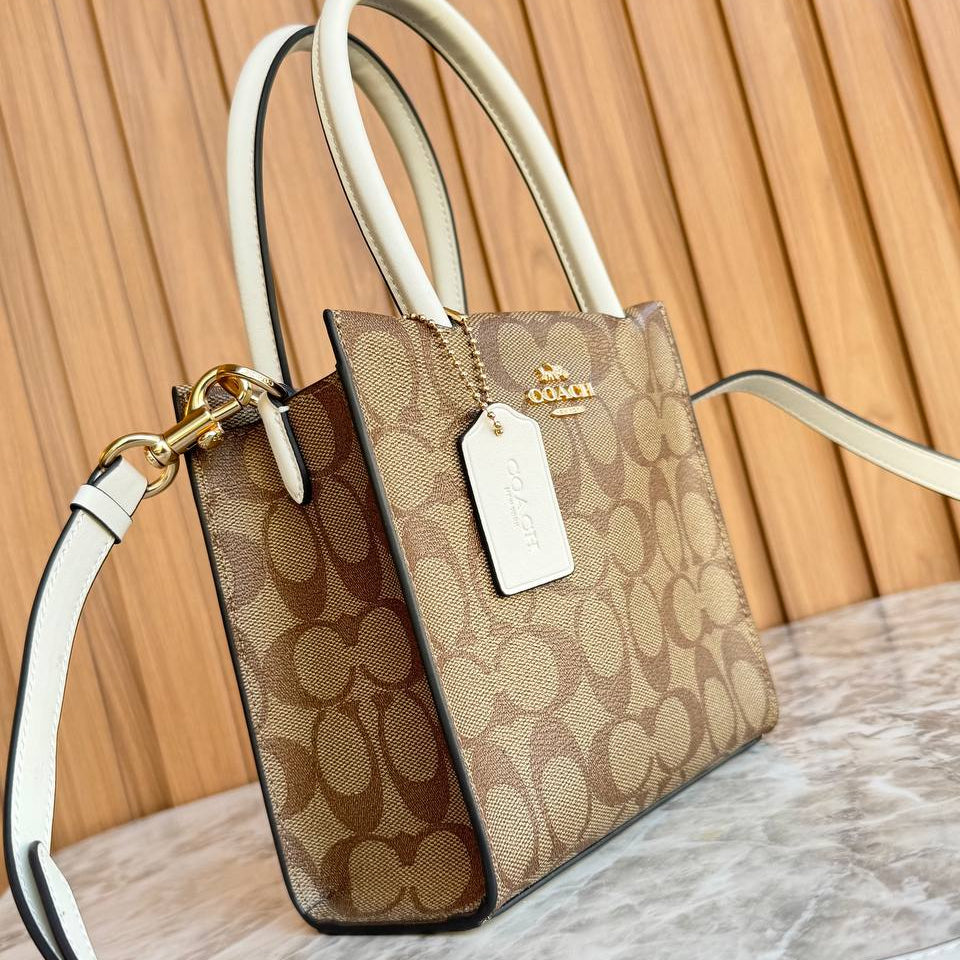 Coach Signature Canvas Mini Tote Bag in Brown 👜✨