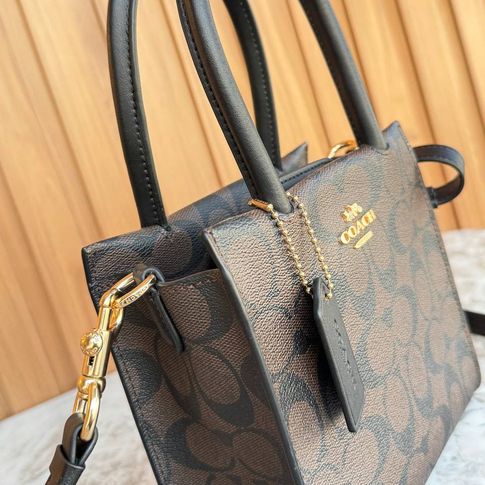 Coach Signature Canvas Mini Tote Bag in Brown 👜✨