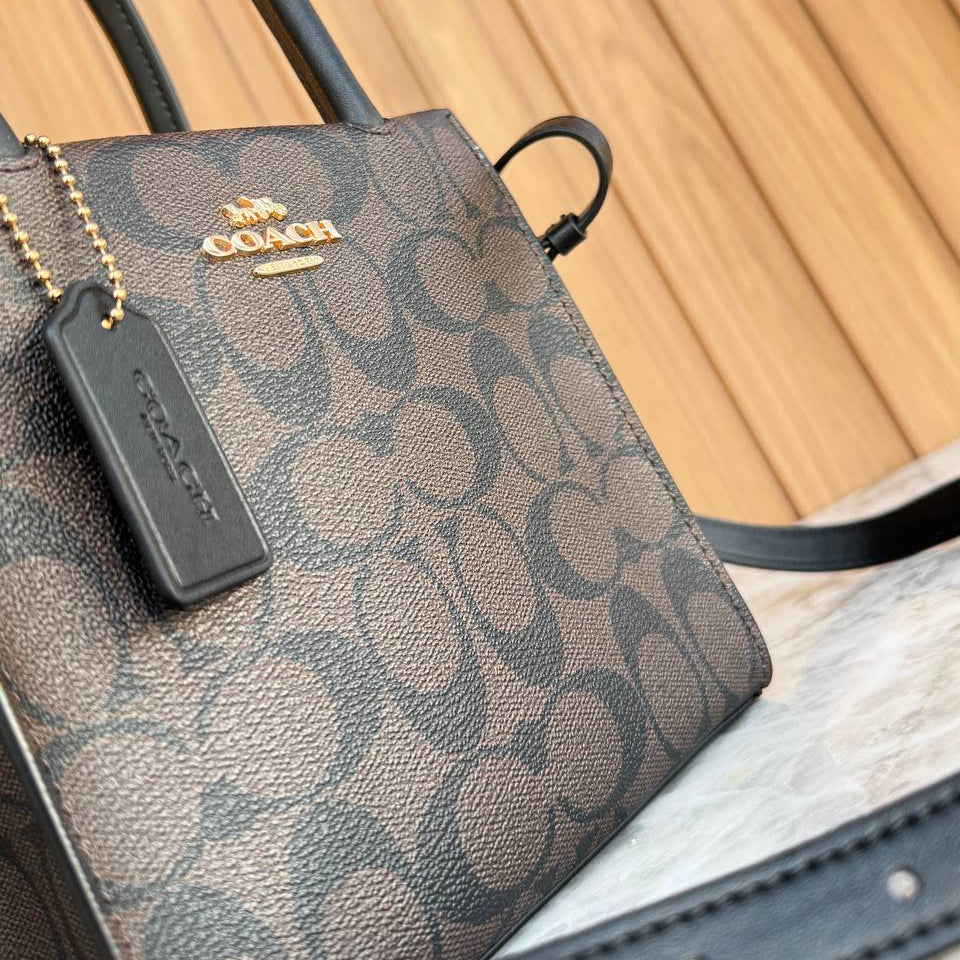 Coach Signature Canvas Mini Tote Bag in Brown 👜✨