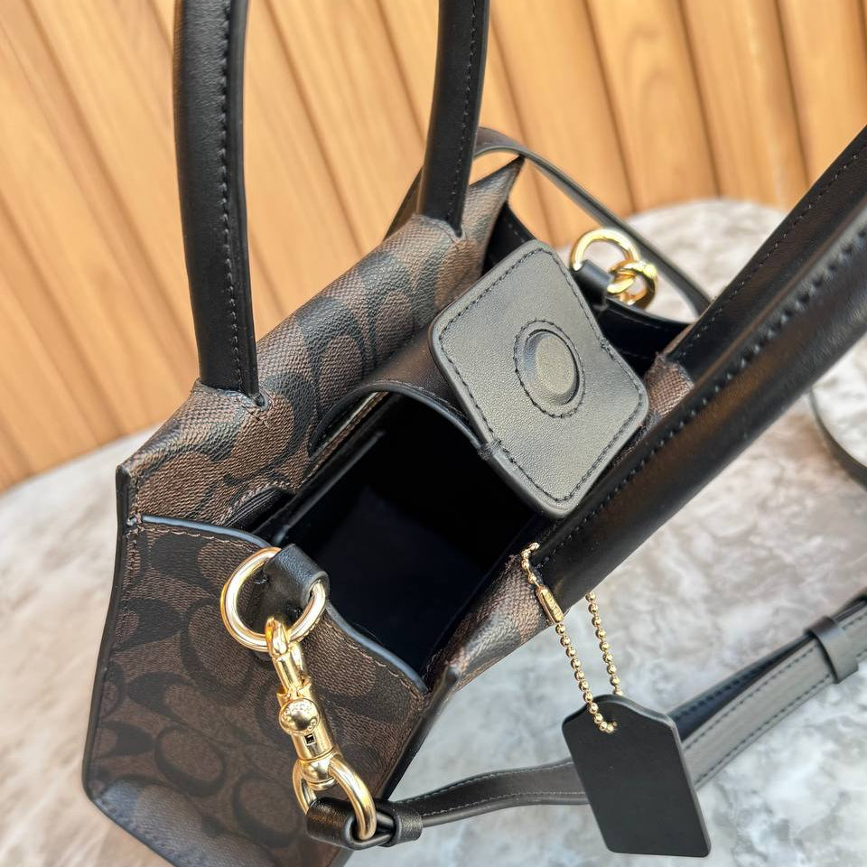 Coach Signature Canvas Mini Tote Bag in Brown 👜✨