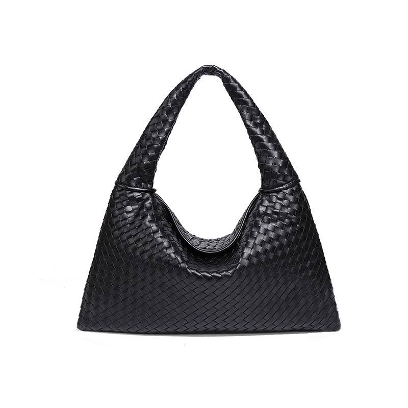 Bottega Style Woven Shoulder Bag in Black 👜✨