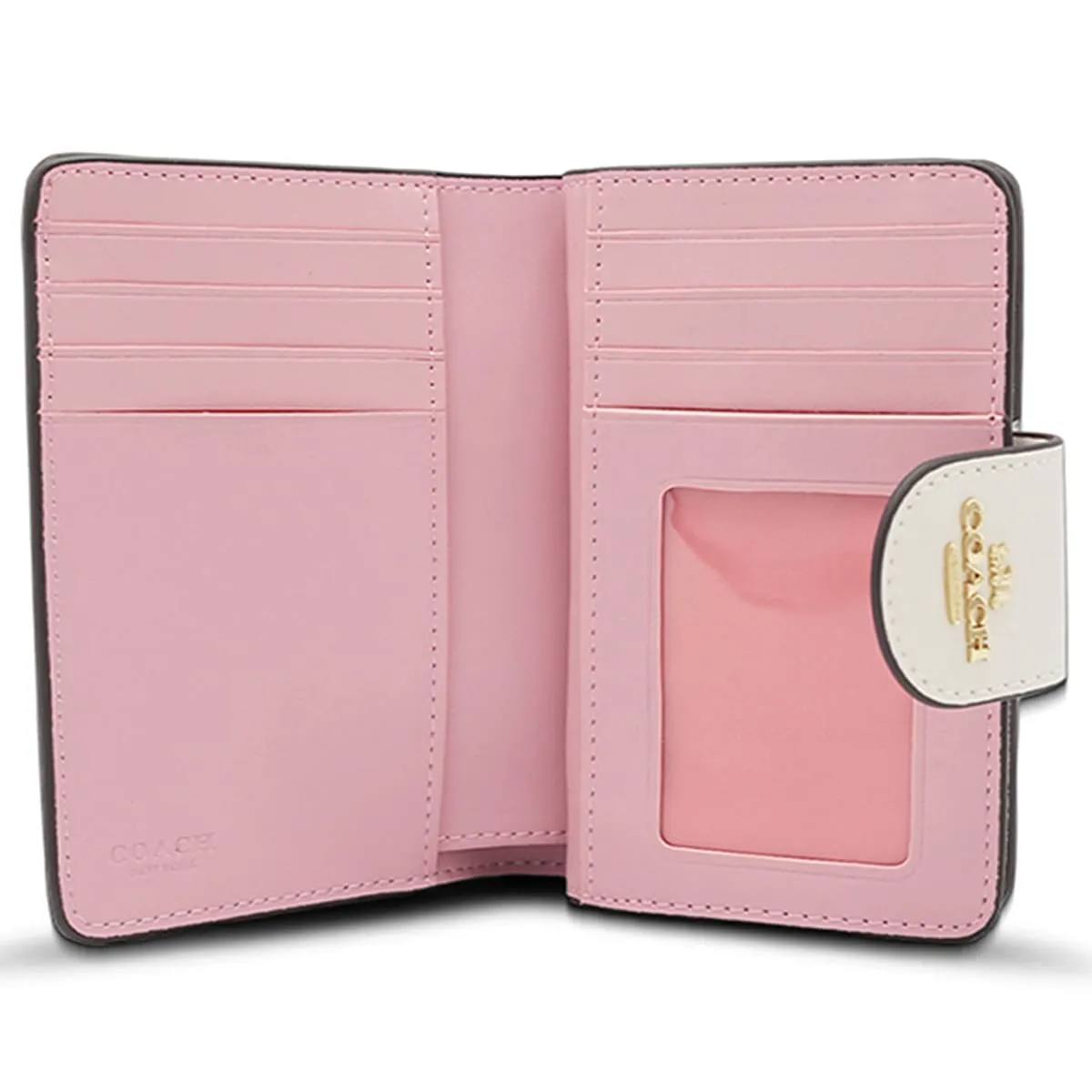 Coach Signature Floral Canvas Snap Wallet in Brown & Pink 🌸👜