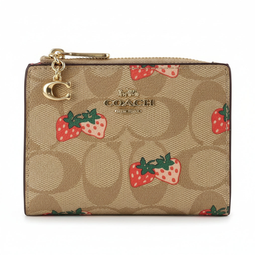Coach Strawberry Print Signature Canvas Wallet 🍓✨