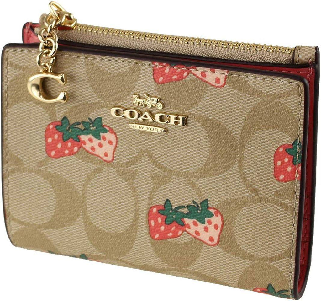 Coach Strawberry Print Signature Canvas Wallet 🍓✨