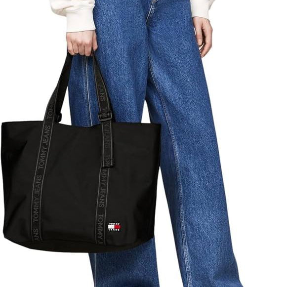 Tommy Jeans Signature Logo Strap Black Tote Bag 👜✨