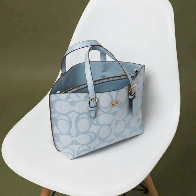 Coach Signature Light Blue Tote Bag 👜✨