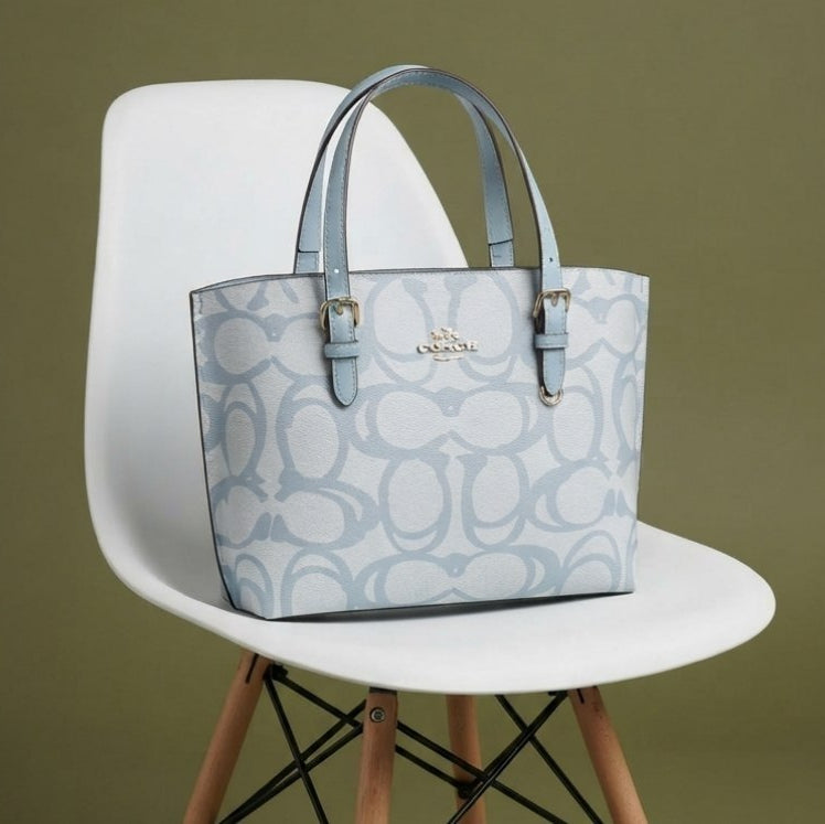 Coach Signature Light Blue Tote Bag 👜✨