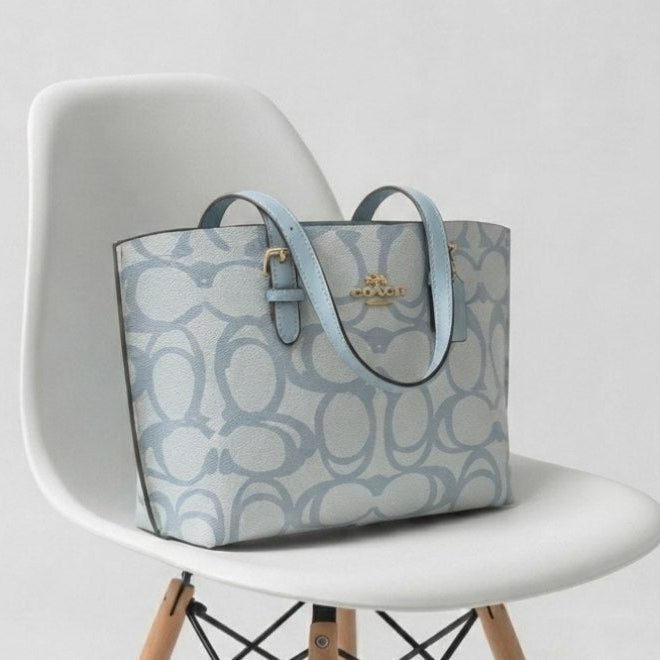 Coach Signature Light Blue Tote Bag 👜✨