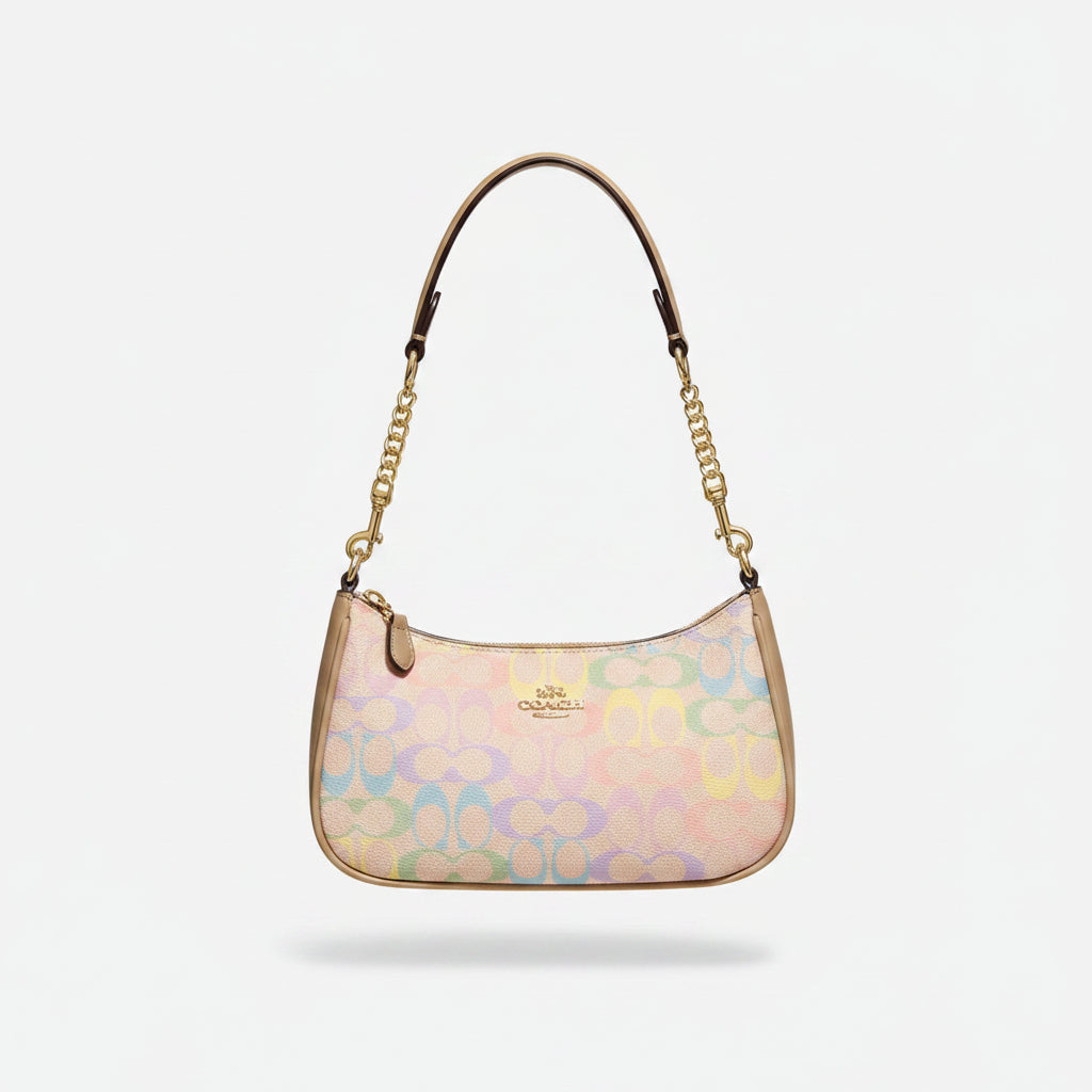 Coach Pastel Signature Monogram Shoulder Bag 🌸✨👜