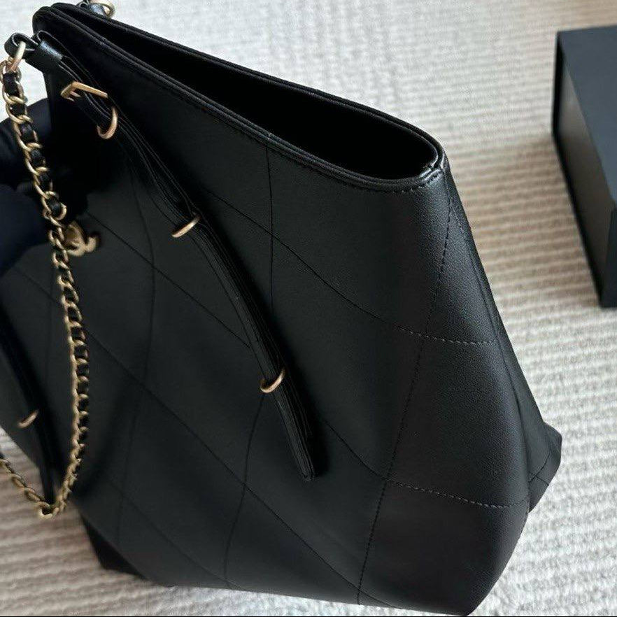 Chanel Quilted Tote Bag with Gold Tone Chain Straps