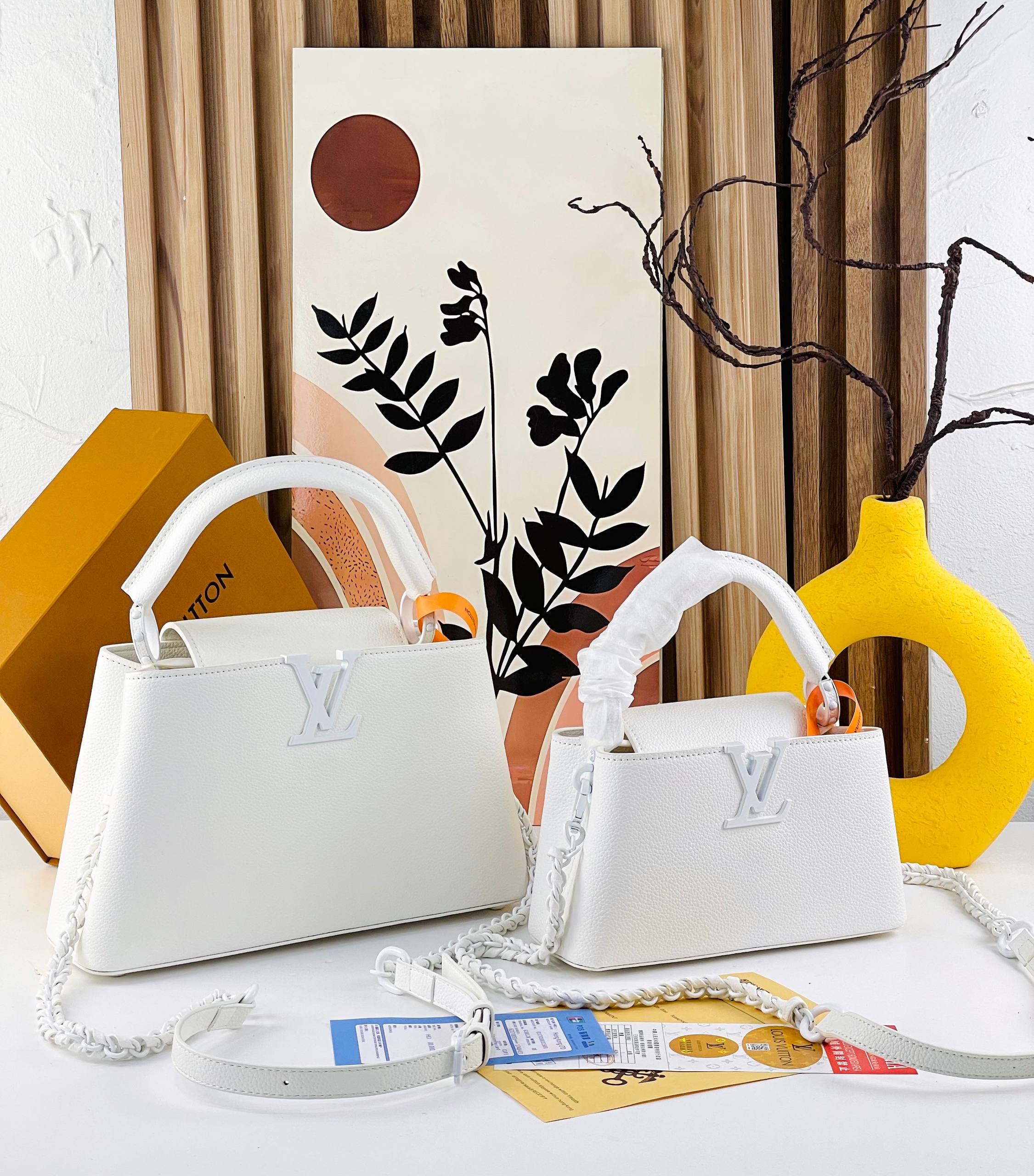 Louis Vuitton Signature White Top Handle Bag