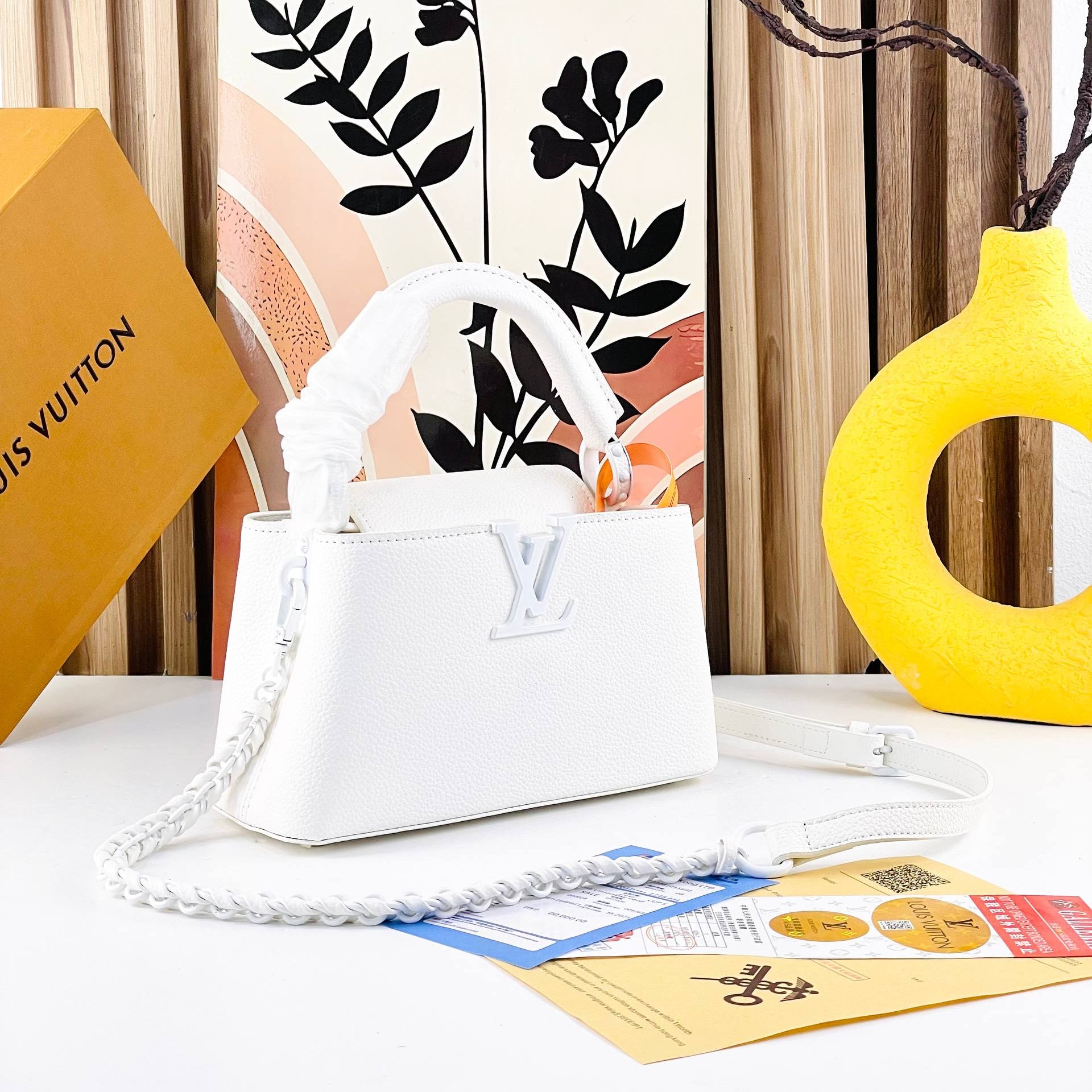 Louis Vuitton Signature White Top Handle Bag