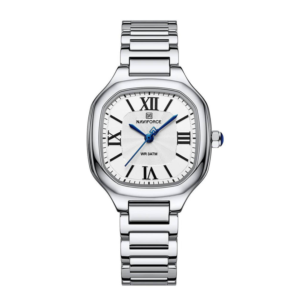 NAVIFORCE Cushion Case Stainless Steel Roman Numeral Watch