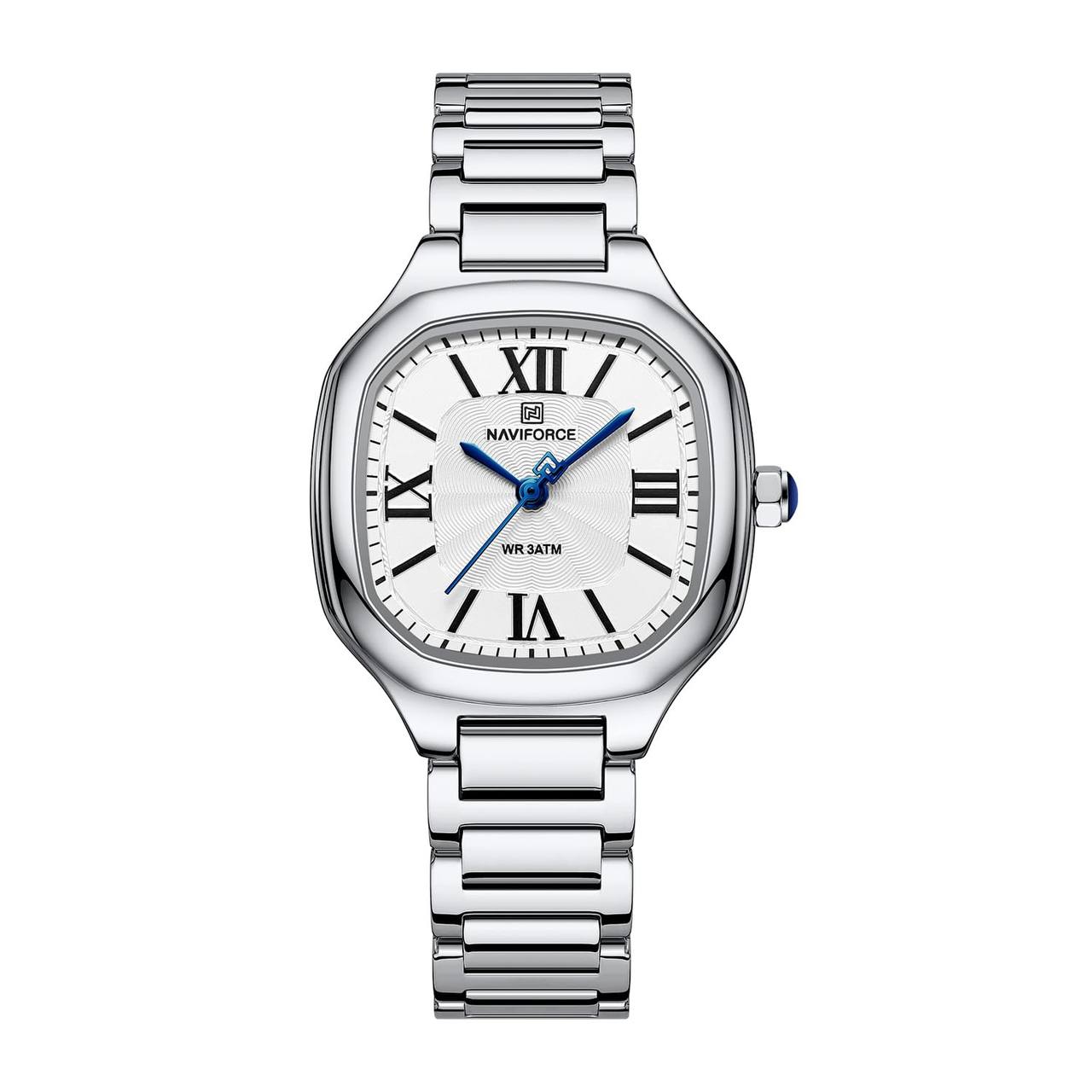 NAVIFORCE Cushion Case Stainless Steel Roman Numeral Watch